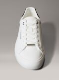 Λευκό Sneakers Από Απαλό Δέρμα Και Ανάγλυφο Λογότυπο  Γυναίκα