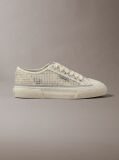 Beige Raffia Vulcanised Trainers  Women