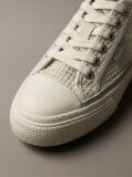 Beige Raffia Vulcanised Trainers  Women