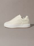 White Emblem Perforated Cupsole Trainers  Women