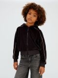 Black Boxy Zip Up Hoodie  Girls