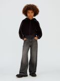 Black Boxy Zip Up Hoodie  Girls