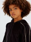 Black Boxy Zip Up Hoodie  Girls