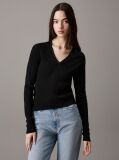 Black Soft Knit V-neck Jumper  Women