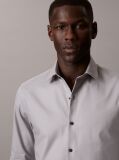Grey Slim Fit Stretch Twill Shirt  Men