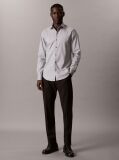 Grey Slim Fit Stretch Twill Shirt  Men