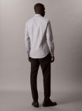Grey Slim Fit Stretch Twill Shirt  Men