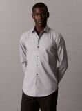 Grey Slim Fit Stretch Twill Shirt  Men