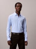 Blue Slim Striped Cotton Stretch Shirt  Men