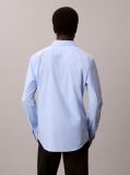 Blue Slim Striped Cotton Stretch Shirt  Men