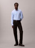 Blue Slim Striped Cotton Stretch Shirt  Men