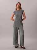 Grey Plisse Pull On Trousers  Women