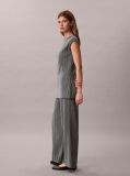 Grey Plisse Pull On Trousers  Women