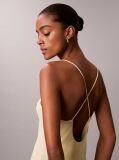 Yellow Polyester Crepe Slip Dress  Women
