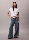 White Short Sleeve Woven Label Oversized T-Shirt  Women