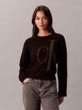 Black Smooth Cotton Monogram Jacquard Top  Women