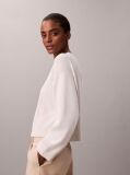 White Smooth Cotton Monogram Jacquard Top  Women