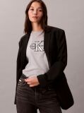 Γκρι Κλασικό T-Shirt Με Γυαλιστερό Μονόγραμμα  Γυναίκα