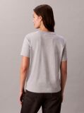 Γκρι Κλασικό T-Shirt Με Γυαλιστερό Μονόγραμμα  Γυναίκα