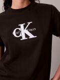 Μαύρο Κλασικό T-Shirt Με Γυαλιστερό Μονόγραμμα  Γυναίκα