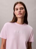 Ροζ Κλασικό T-Shirt Με Foil Λογότυπο  Γυναίκα