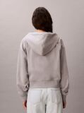 Grey Cropped Monogram Zip-Up Hoodie  Women