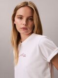 Λευκό Άνετο T-shirt Με Λογότυπο  Γυναίκα