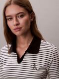 Μαύρο Ριγέ Ριπ Πόλο T-shirt Με Slim Γραμμή  Γυναίκα