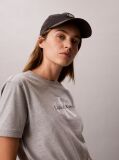 Γκρι Κοντό T-Shirt Με Ρυθμιζόμενο Τελείωμα  Γυναίκα