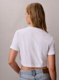 Λευκό Κοντό T-Shirt Με Ρυθμιζόμενο Τελείωμα  Γυναίκα