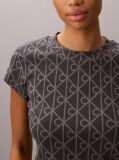 Μπλε Κοντό T-Shirt Με Print Λογότυπο  Γυναίκα