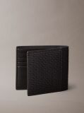 Black Embossed Woven Billfold Coin Wallet  Men