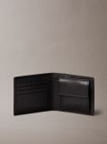 Black Embossed Woven Billfold Coin Wallet  Men