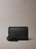 Black Foil Embossed Logo Pouch  Men