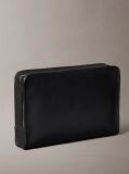 Black Foil Embossed Logo Pouch  Men