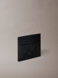 Black Embossed Allover Emblem Logo Cardholder  Men