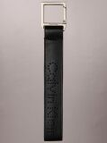 Black Perforated Leather Carabiner Key Fob  Men