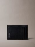 Black Leather Vertical Card Holder  Men