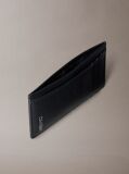 Black Leather Vertical Card Holder  Men