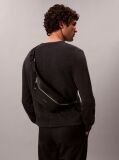 Black Metal Logo Bum Bag  Men