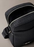 Μαύρο Λεπτή Τσάντα Χιαστί Με Ανάγλυφη Πλεκτή Υφή  Άνδρας