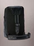 Black Monologo Webbing Strap Sling Bag  Men
