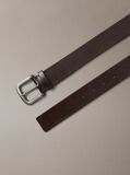 Brown Round Buckle Tumbled Belt  Men