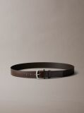 Brown Round Buckle Tumbled Belt  Men