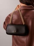 Black Monogram Logo Hardware Chain Small Shoulder Bag  Women