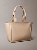 Beige Embossed Monogram Logo Tote Bag  Women