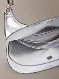 Silver Engraved Linked Chain Metallic Shoulder Bag  Women