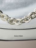 Silver Engraved Linked Chain Metallic Shoulder Bag  Women