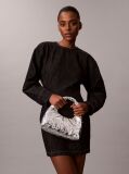 Silver Puffer Emblem Logo Metallic Mini Bag  Women