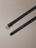 Black Emblem Croc-Embossed 15 mm Reversible Belt  Women